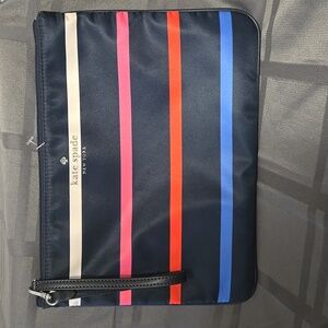 Kate Spade Striped Clutch/Wristlet - Black, Red, Blue